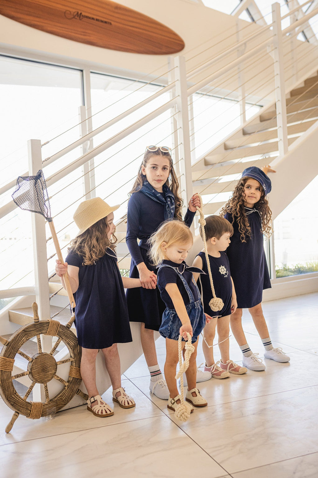 Coastal Navy Girls Tee
