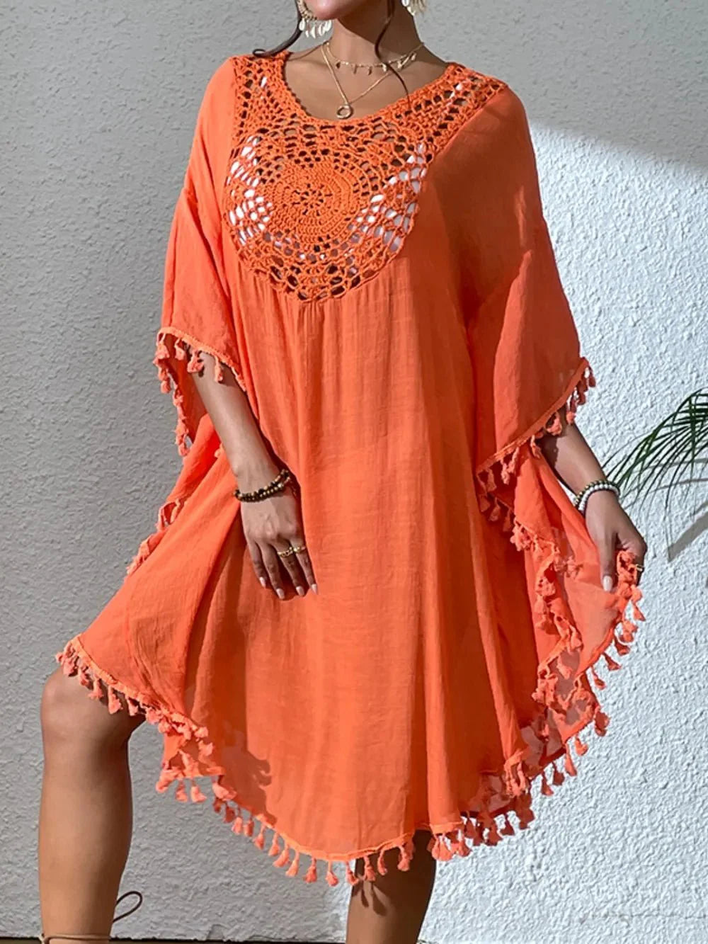 Tassel Cutout Cover-Up Dress for Effortless Summer Style