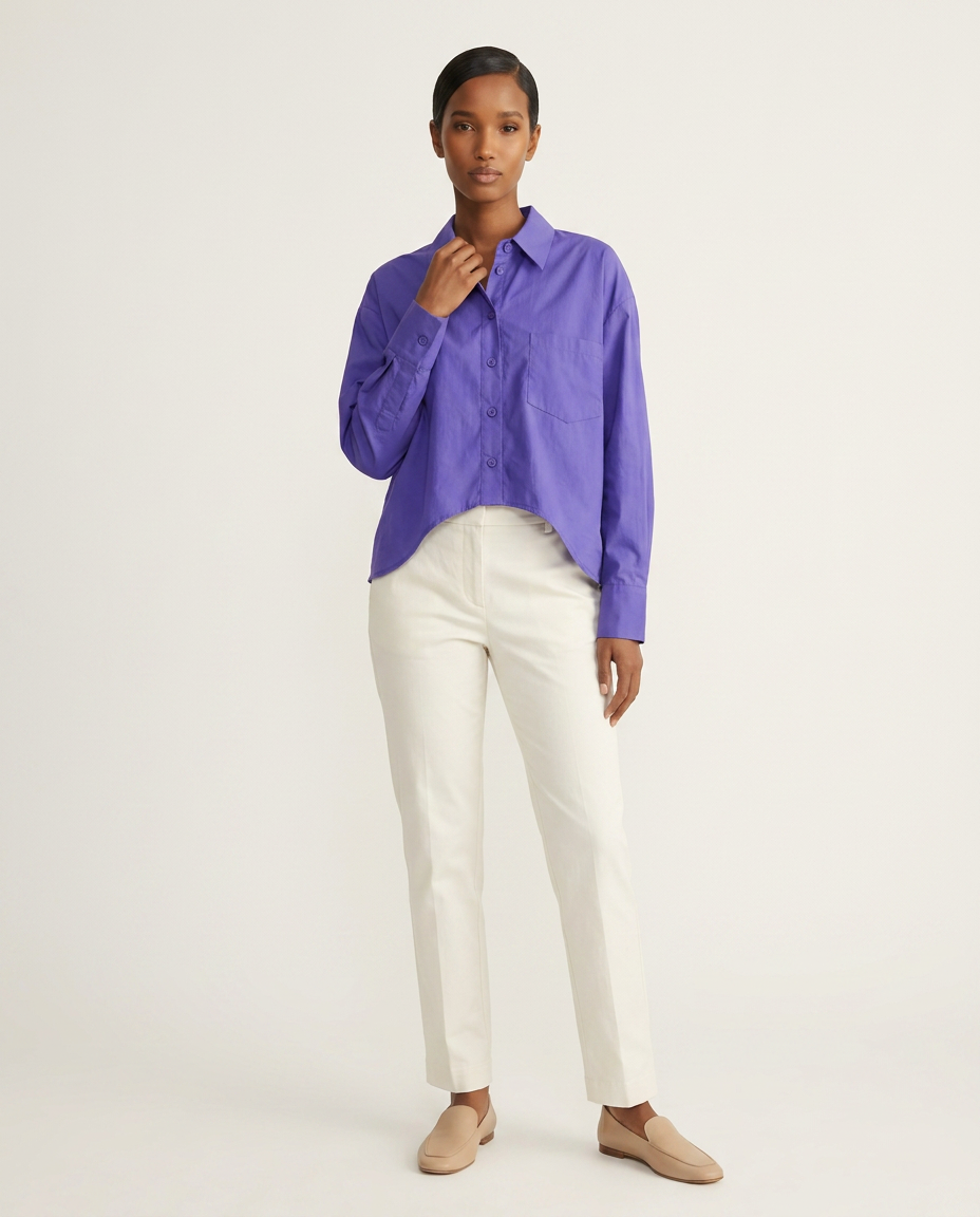 The Sculpted Hem Poplin Shirt