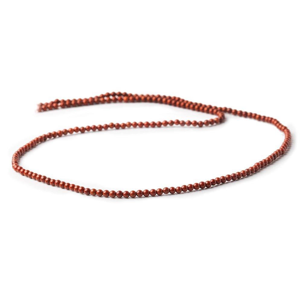 2mm Red Jasper Plain Round Beads, 15 inch