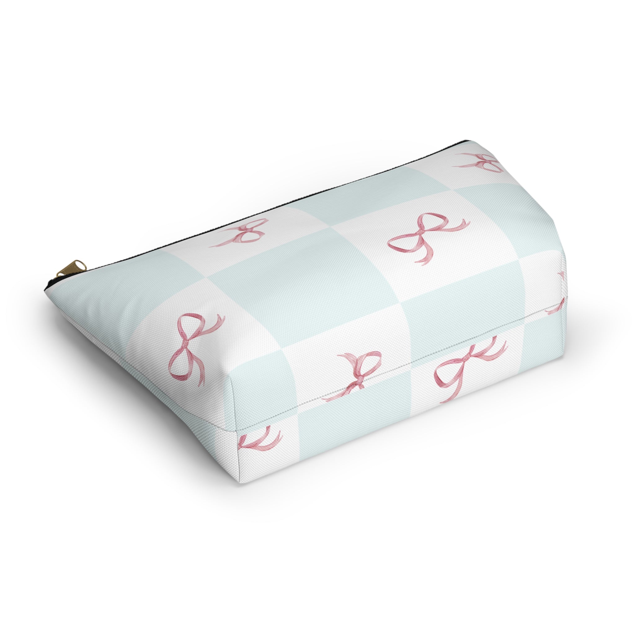 Customizable: Charming Ribbon Accessory Pouch, Makeup Bag, Gift for Her, T-bottom Style, Cute Storage, Birthday Present, Bridesmaid Gift