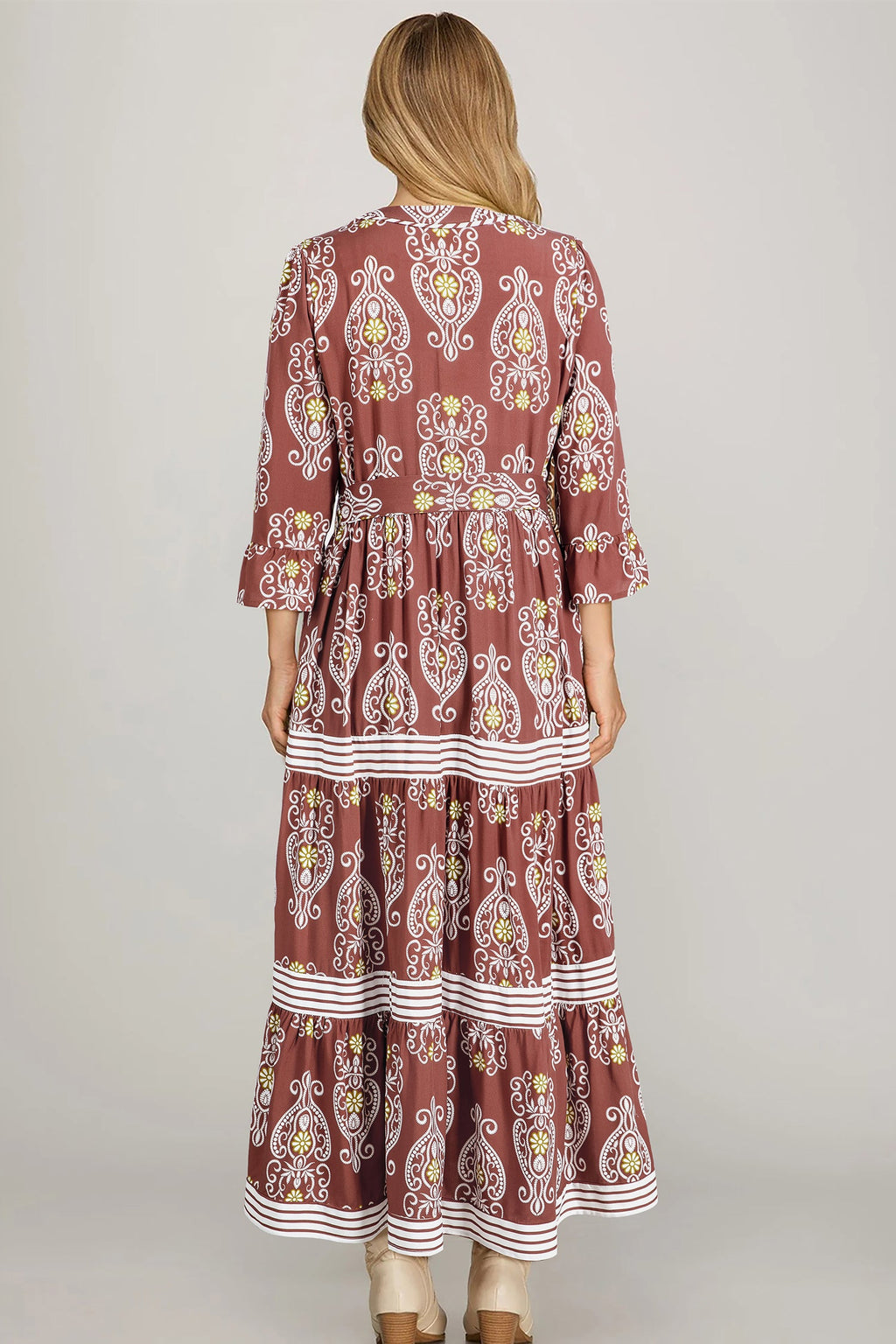 Katie Trim Tiered Maxi Dress