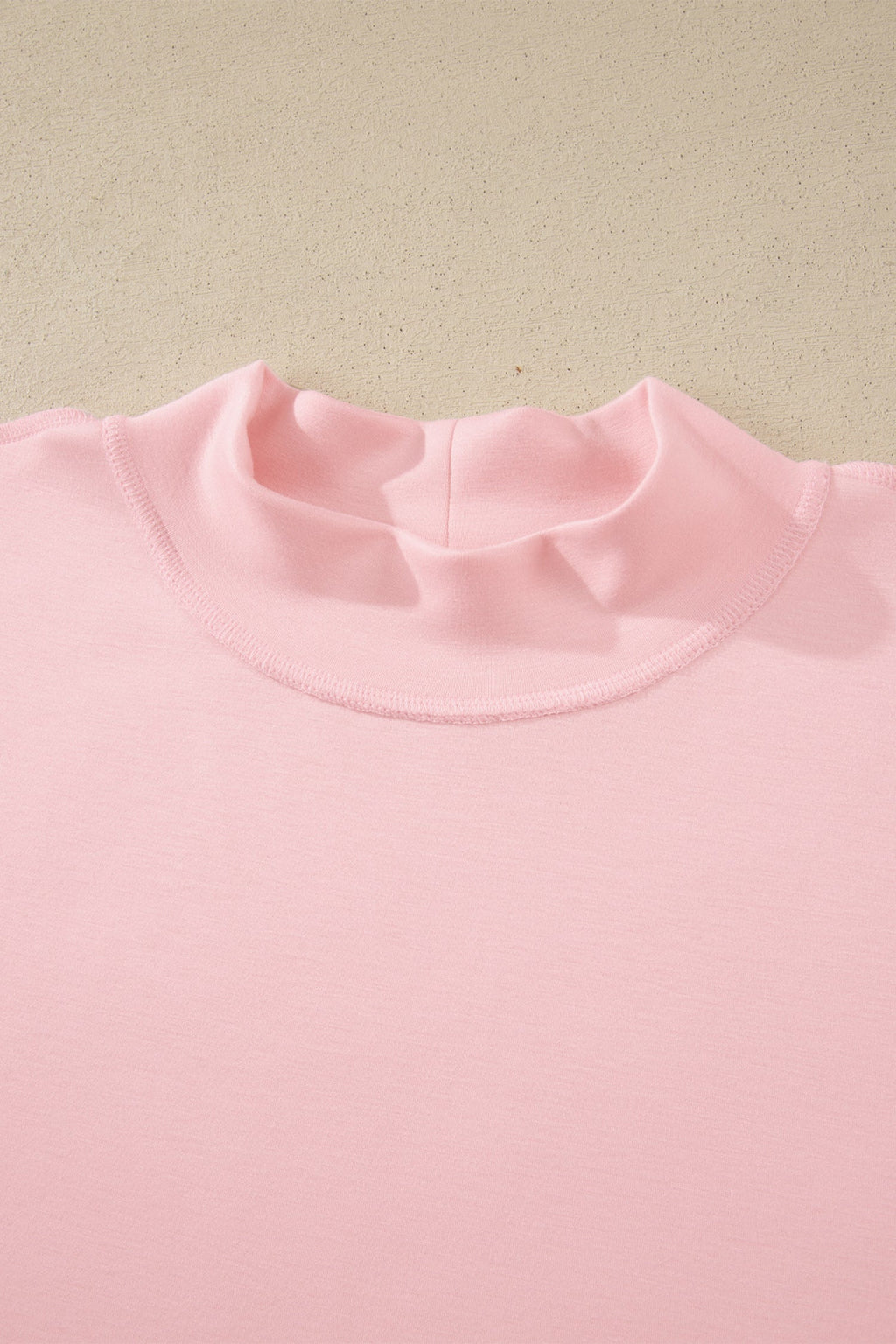 Solid Exposed Seam Mock Neck Tee & Shorts Set