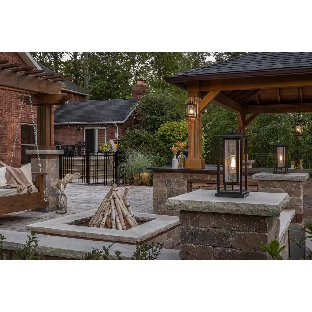 Republic Black Outdoor Wall Lantern with Single Light Fixture