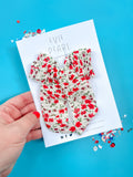 Red Poppy Crinkle Long Tailed Bow
