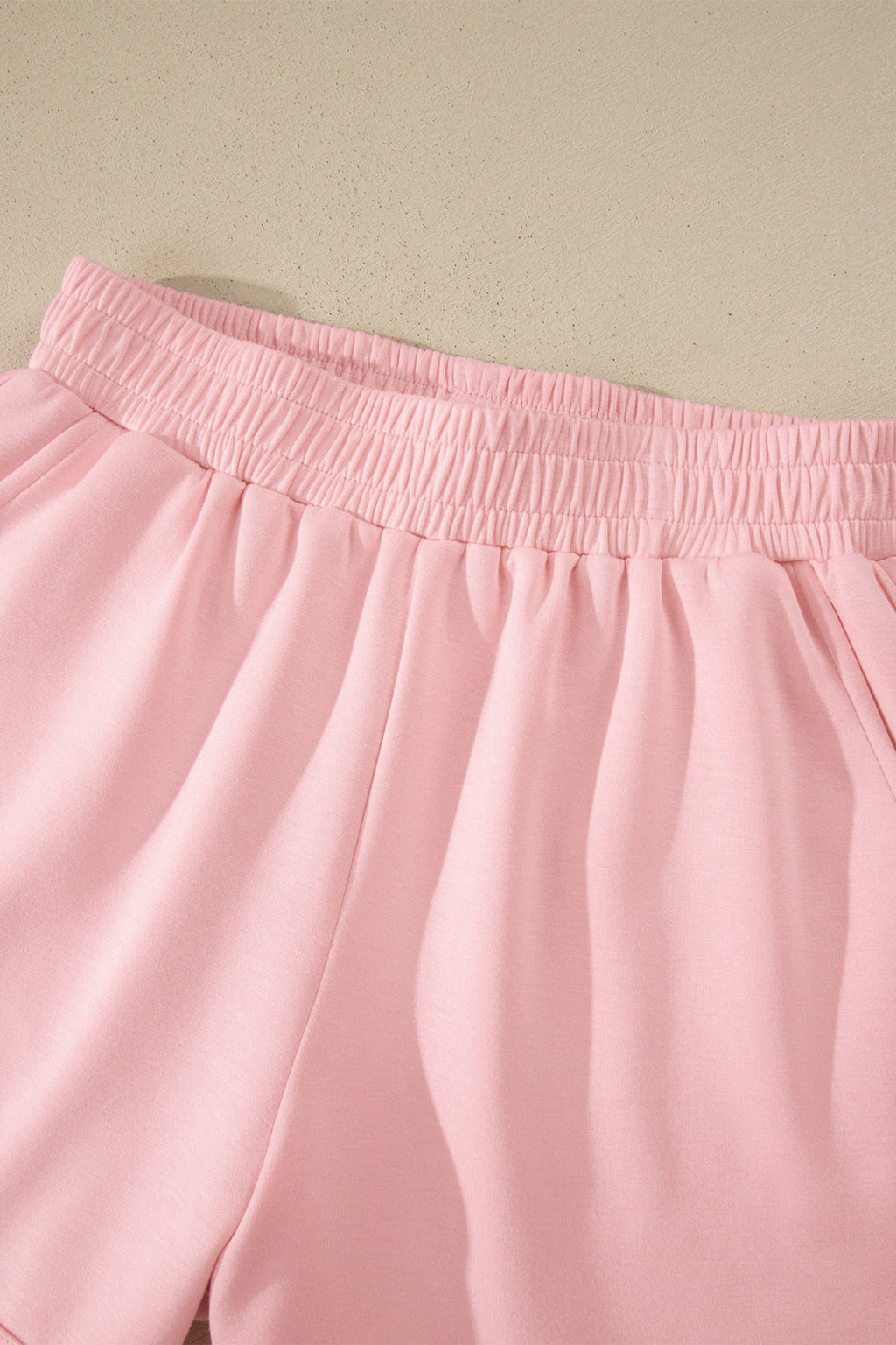 Solid Exposed Seam Mock Neck Tee & Shorts Set