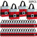 30-piece Set, Christmas Gift Bags With Handles, Laser Element Design, Santa Claus Pattern, Party Tote Gift Bags, Non-woven Fabric Bags, Shopping Bags For Malls, Holiday Party Gift Packaging Bags