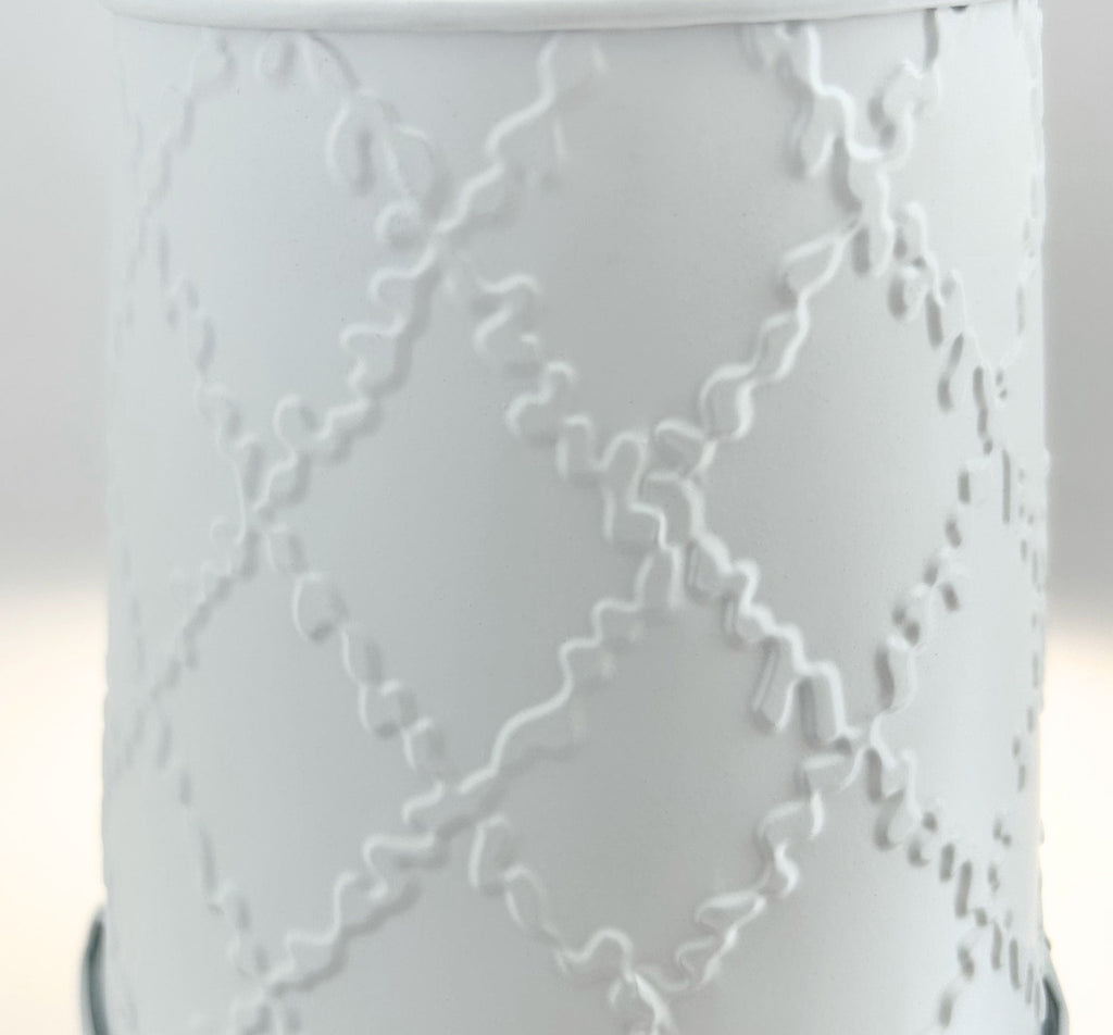 Embossed White Tin Wall Sconce