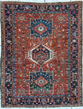 KARAJA Persian Antique Heriz Rug  4'9" x 6'