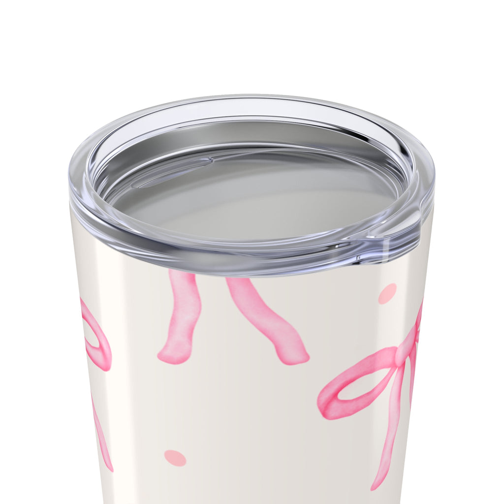 Customizable: Chic Bow Tumbler 20oz - Stylish Insulated Drinkware, Gift for Her, Birthday, Bridal Shower, Everyday Use, Pink Ribbon Design