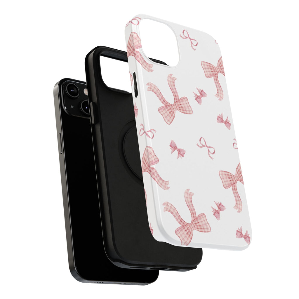 Customizable: Gingham Chic Bow Pattern Phone Case
