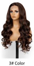Chocolate Brown HD Transparent Lace 24' Frontal Glueless Wigs Natural/Deep Wave Human Hair Wigs