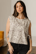 Leopard Side Tie Sleeveless Top