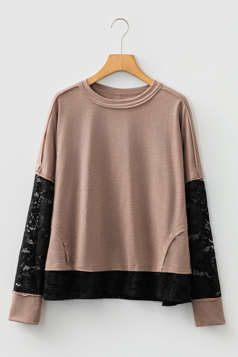 Lace Patchwork Long Sleeve Top