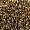 3mm Golden Tiger's Eye Microfaceted Round Gold Dangling Chain