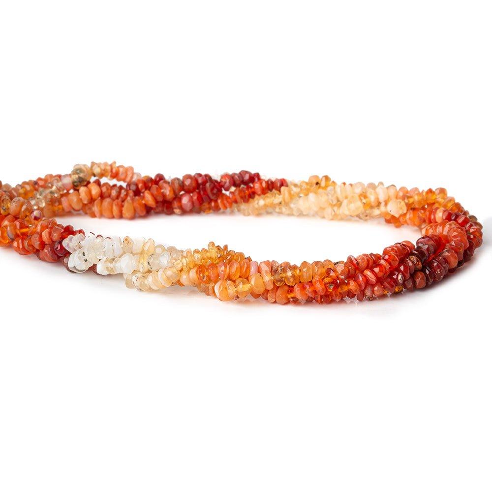 3mm Mexican Fire Opal Faceted Chip Beads, 14.5 inch