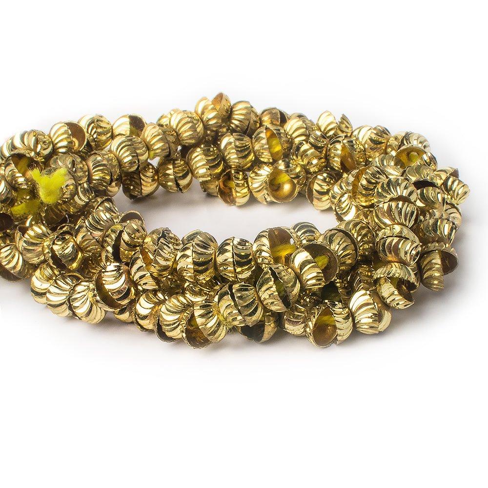 6mm Brass Curved Fluted Bead Caps 8 inch