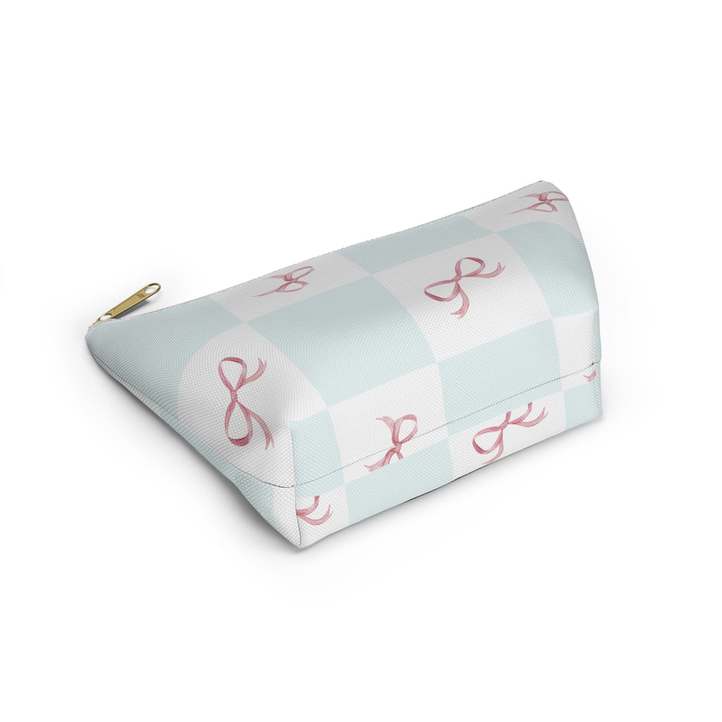 Customizable: Charming Ribbon Accessory Pouch, Makeup Bag, Gift for Her, T-bottom Style, Cute Storage, Birthday Present, Bridesmaid Gift