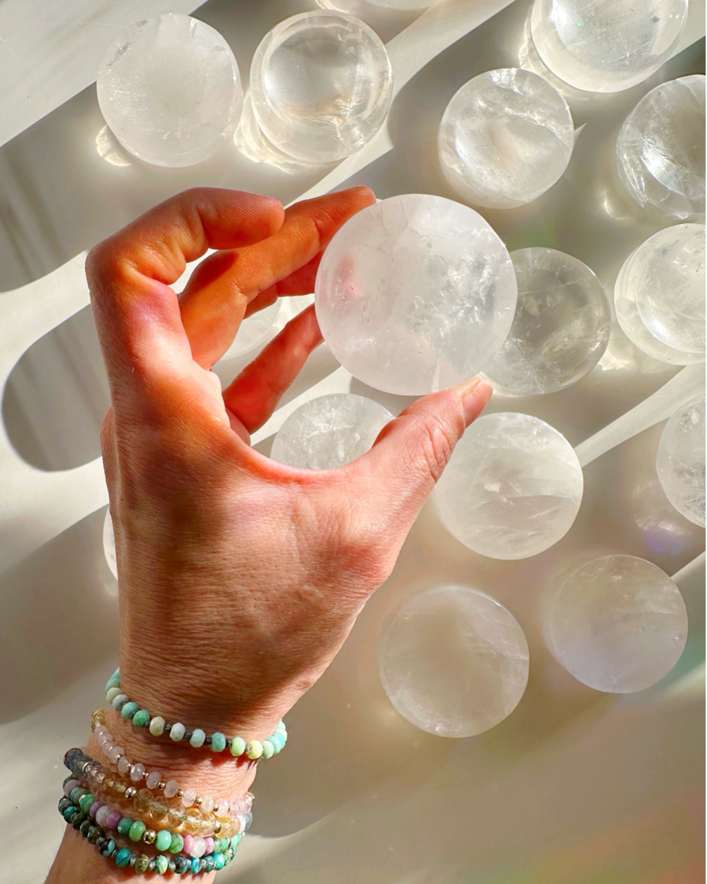 Clear Quartz Sphere Stand/Small Dish