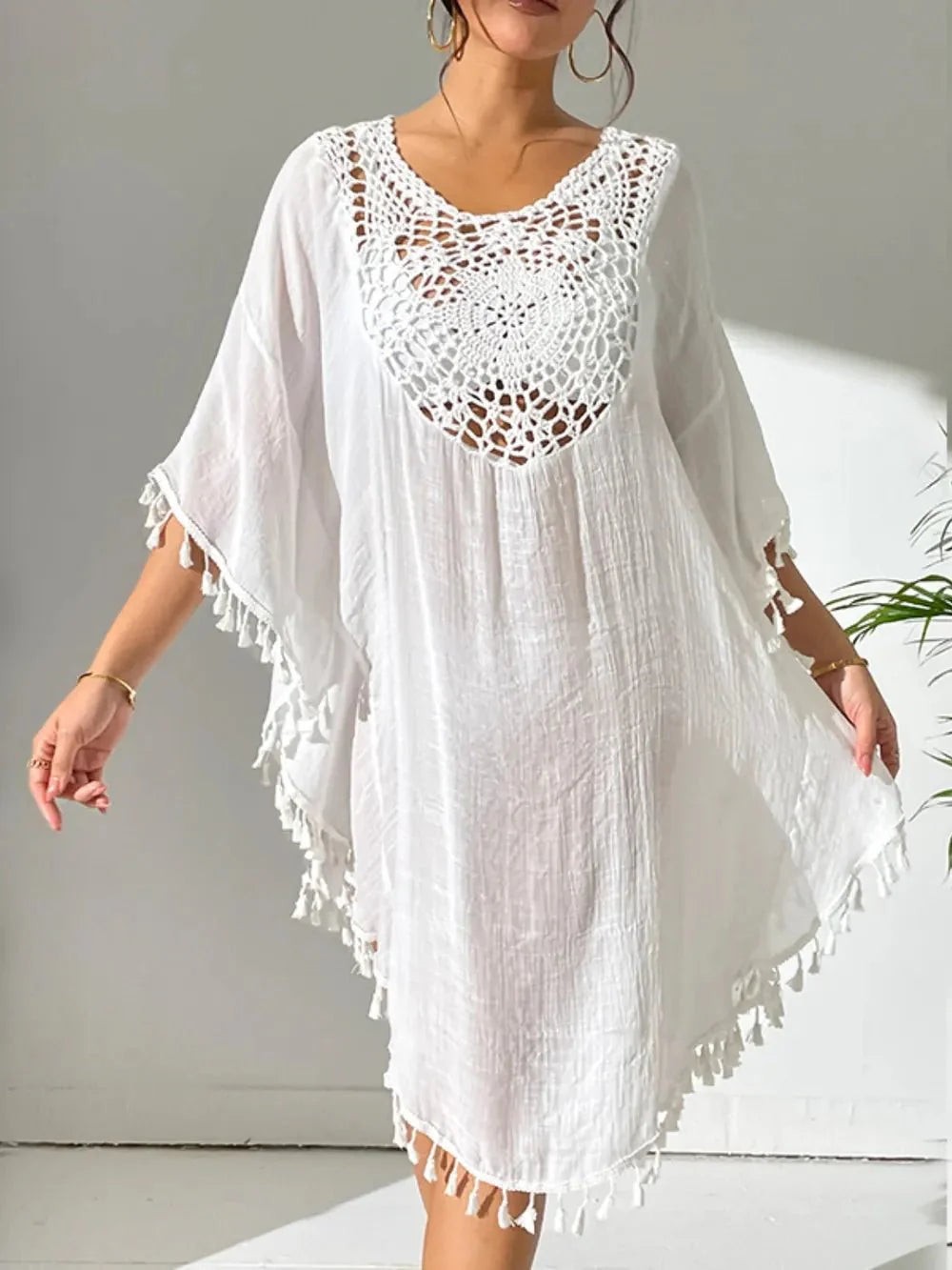 Tassel Cutout Cover-Up Dress for Effortless Summer Style