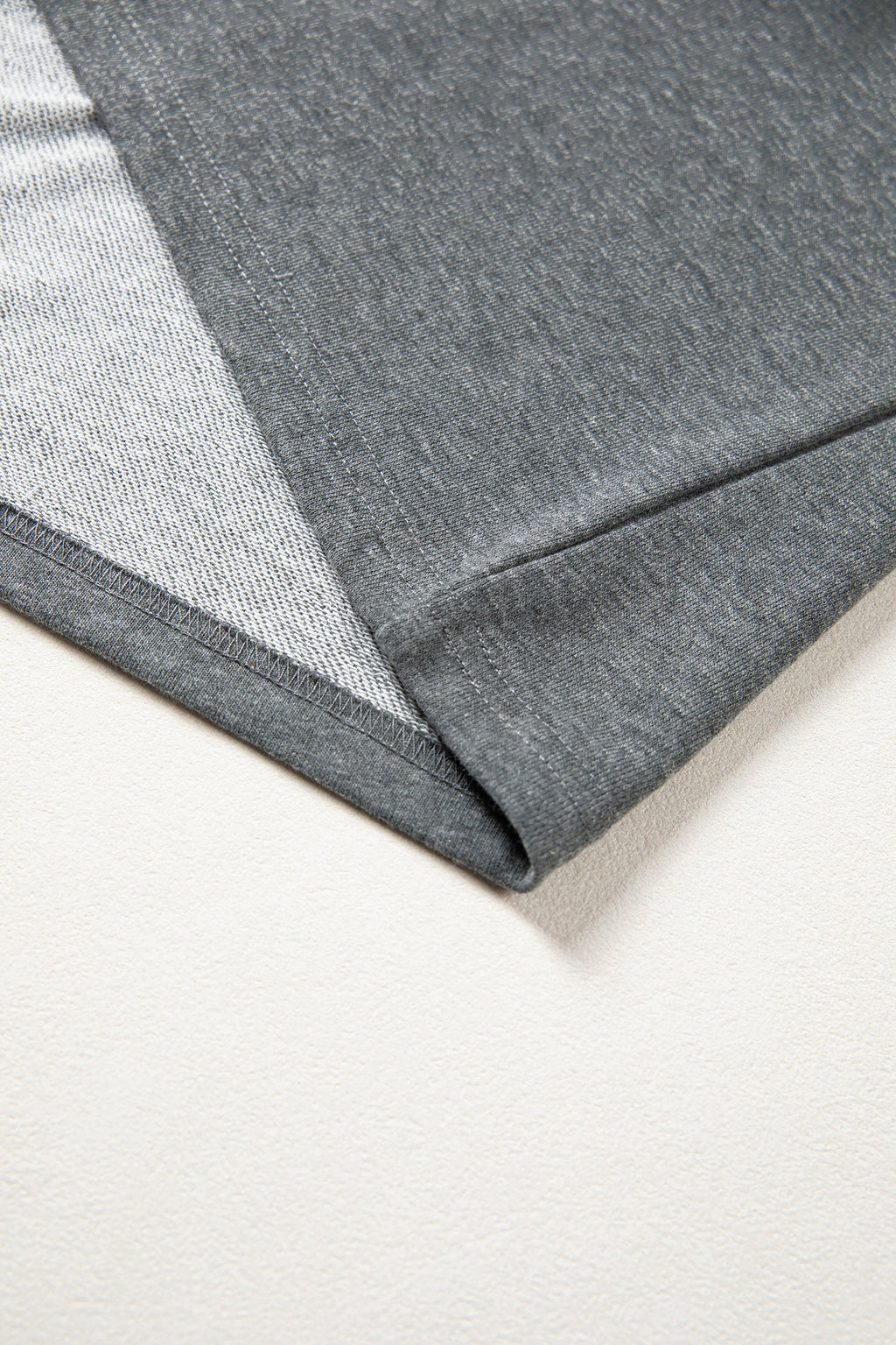 Colorblock Denim Patchwork Shirt Collar Blouse