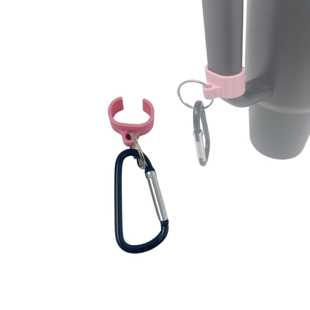 Carabiner Clip Attachment Compatible with Stanley 40 oz Tumblers | Carabiner & Keychain Attachment for Holding Keys, Wallets, or Other Accessories | Made in USA (Pink)