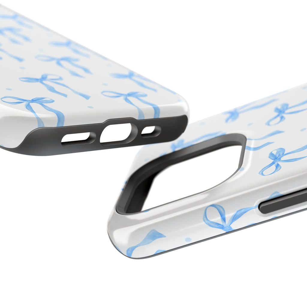 Customizable: Chic Blue Coquette Bow Impact-Resistant Phone Case