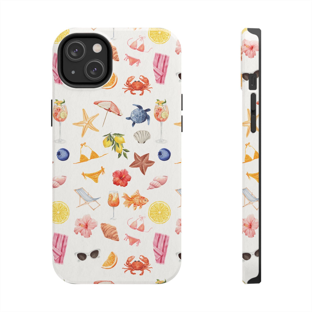 Customizable: Tropical Summer Phone Case, Vivid Coastal Design, Perfect Gift for Beach Lovers, Vacation Memories, Durable Tough Cases