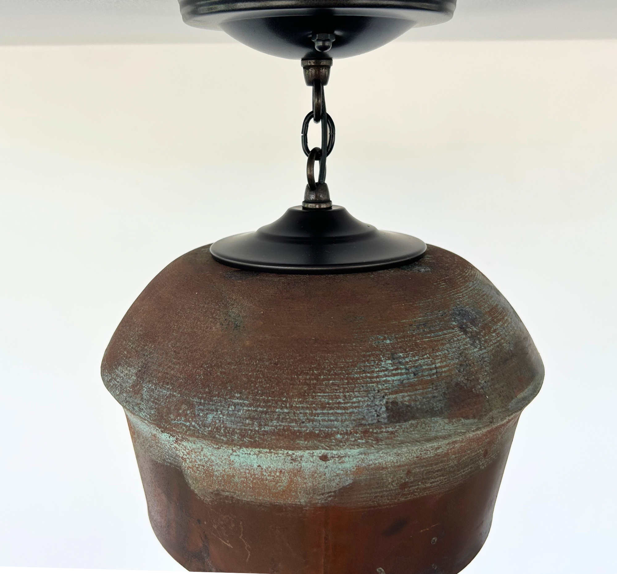 Modern Handcrafted Copper Pendant Light with Chain | 8.5"