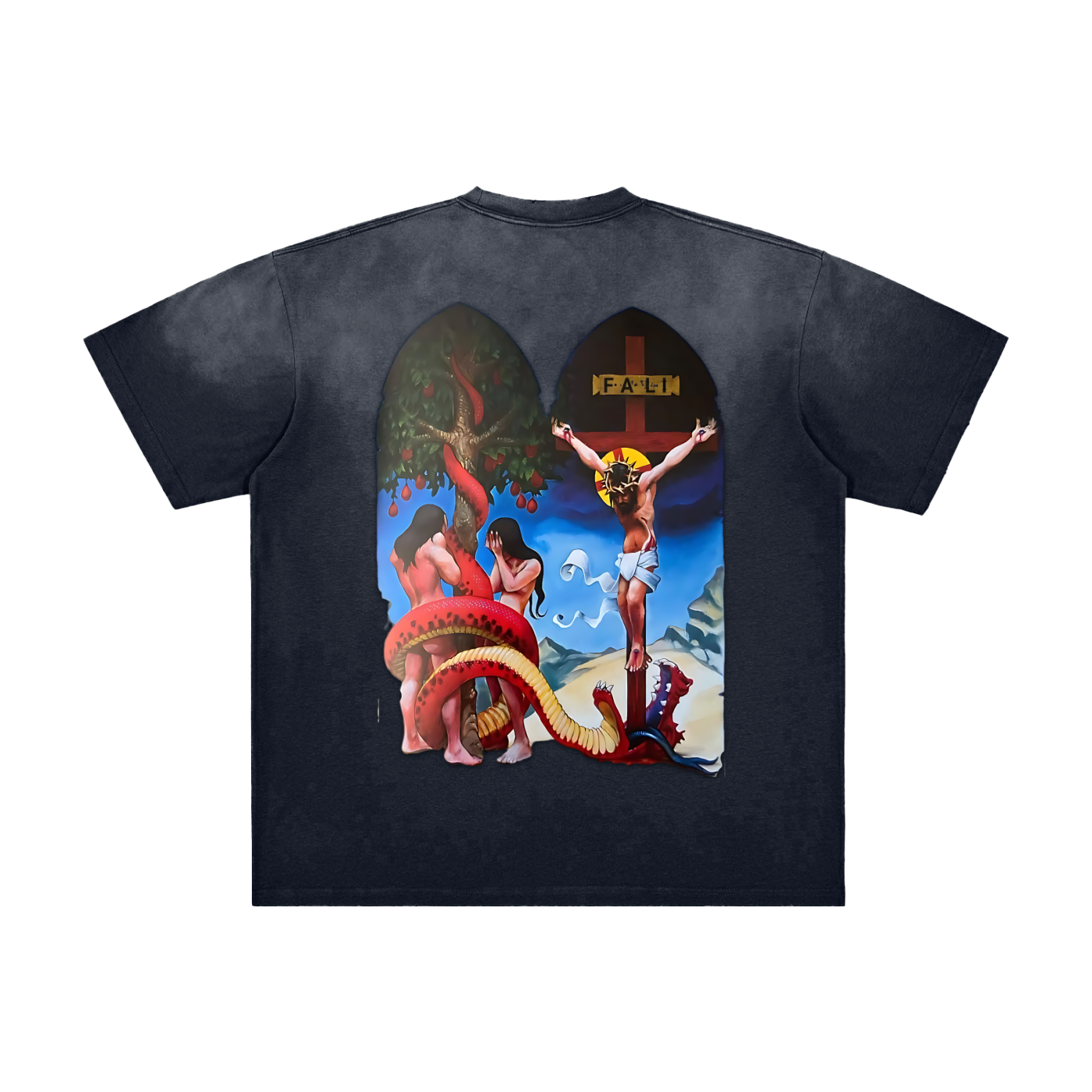 Fearless Apparel Line Adam & Eve Vintage Washed Frayed T-Shirt