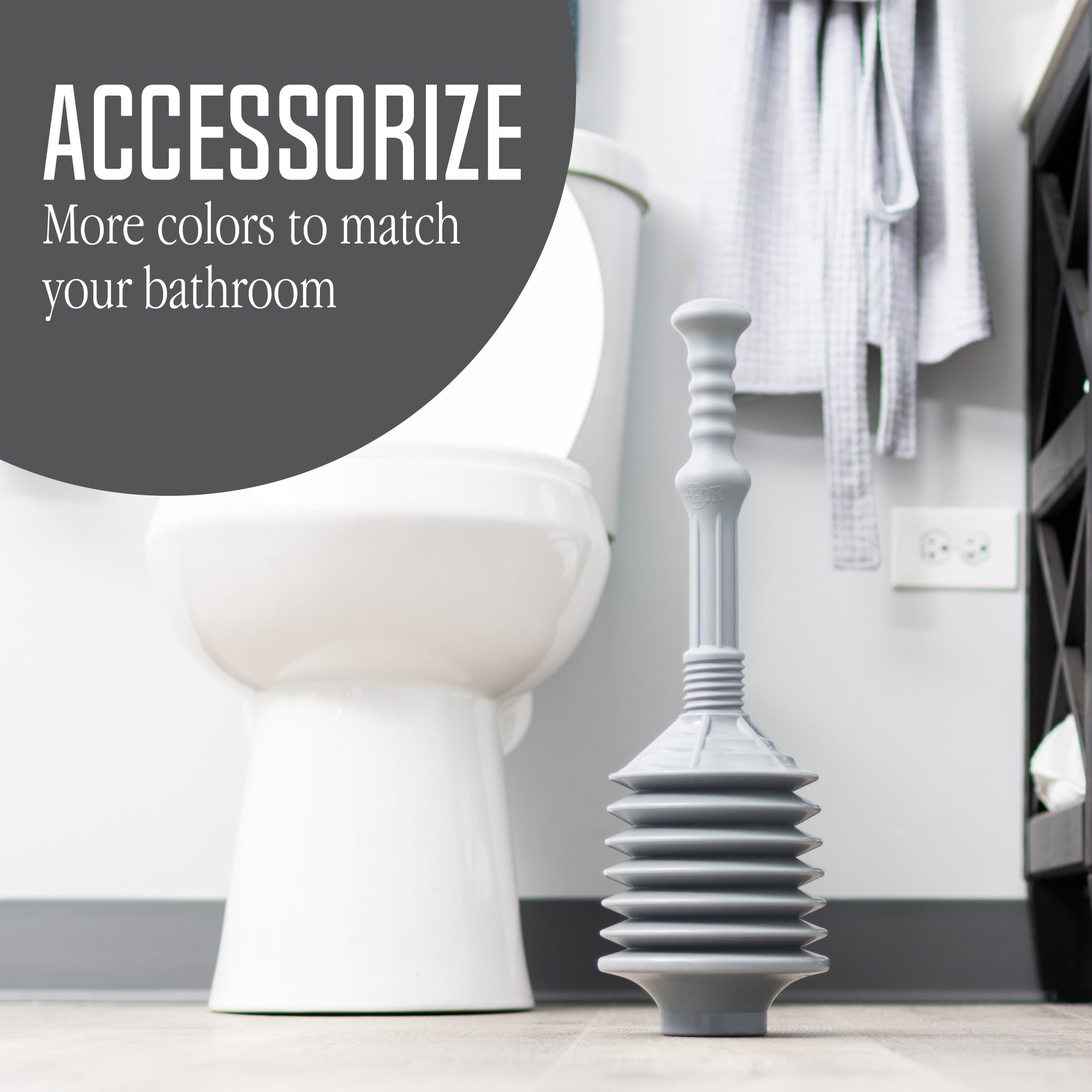 Bellows Accordion Toilet Plunger (Grey)