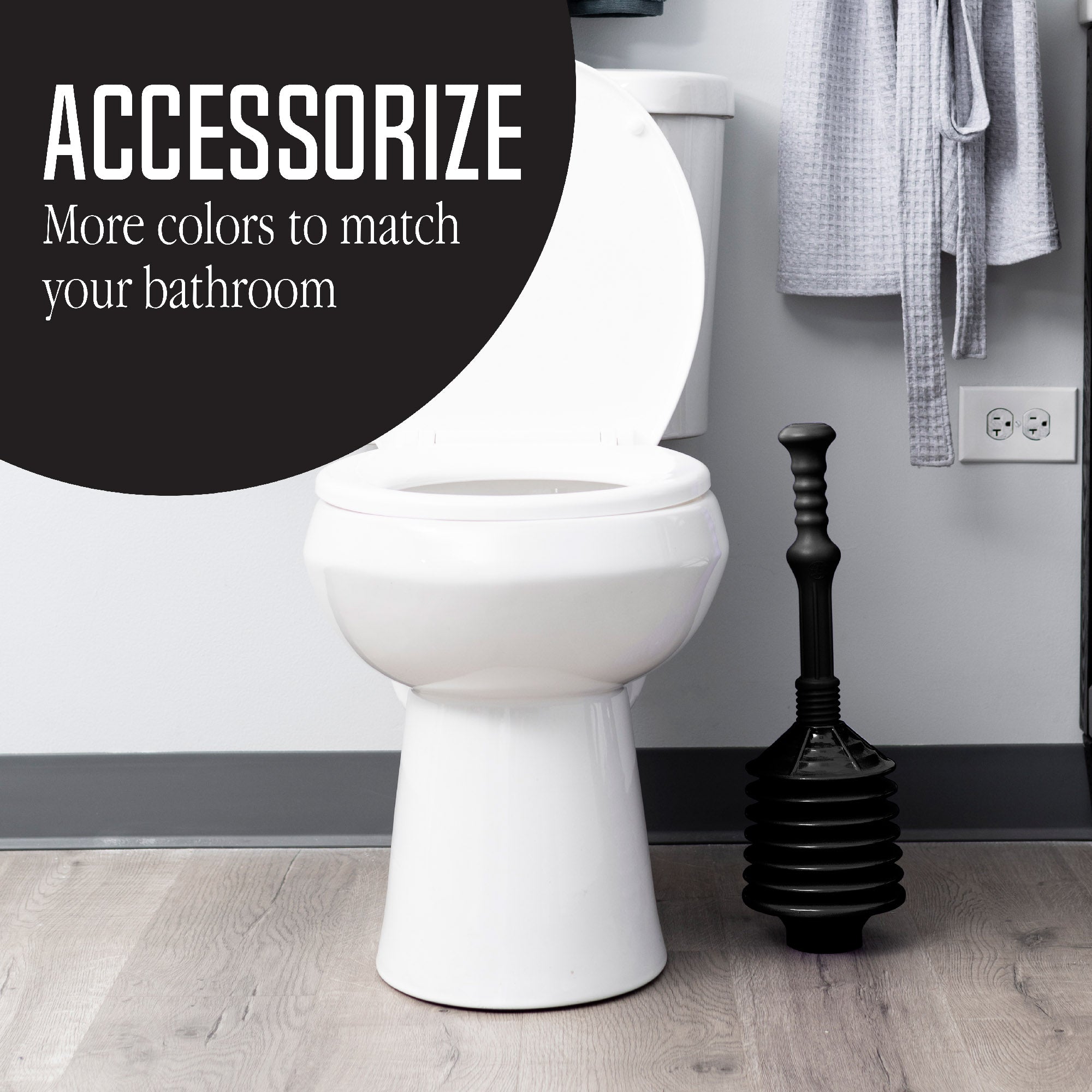Bellows Accordion Toilet Plunger (Black)