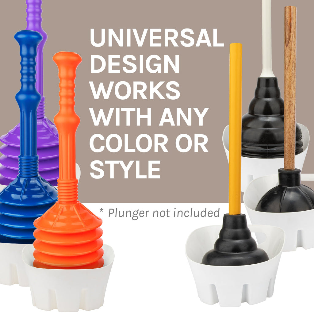 Antimicrobial Universal Drip Tray for Toilet Plunger (White)