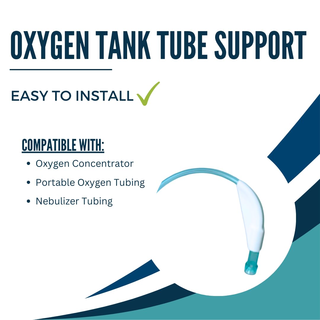 Holder for Oxygen Hose Nebulizer Tubing | Keep Oxygen Hose from Kinking | Easily & Securely Attach to Oxygen Tubing | Made in USA (2 Pack White)