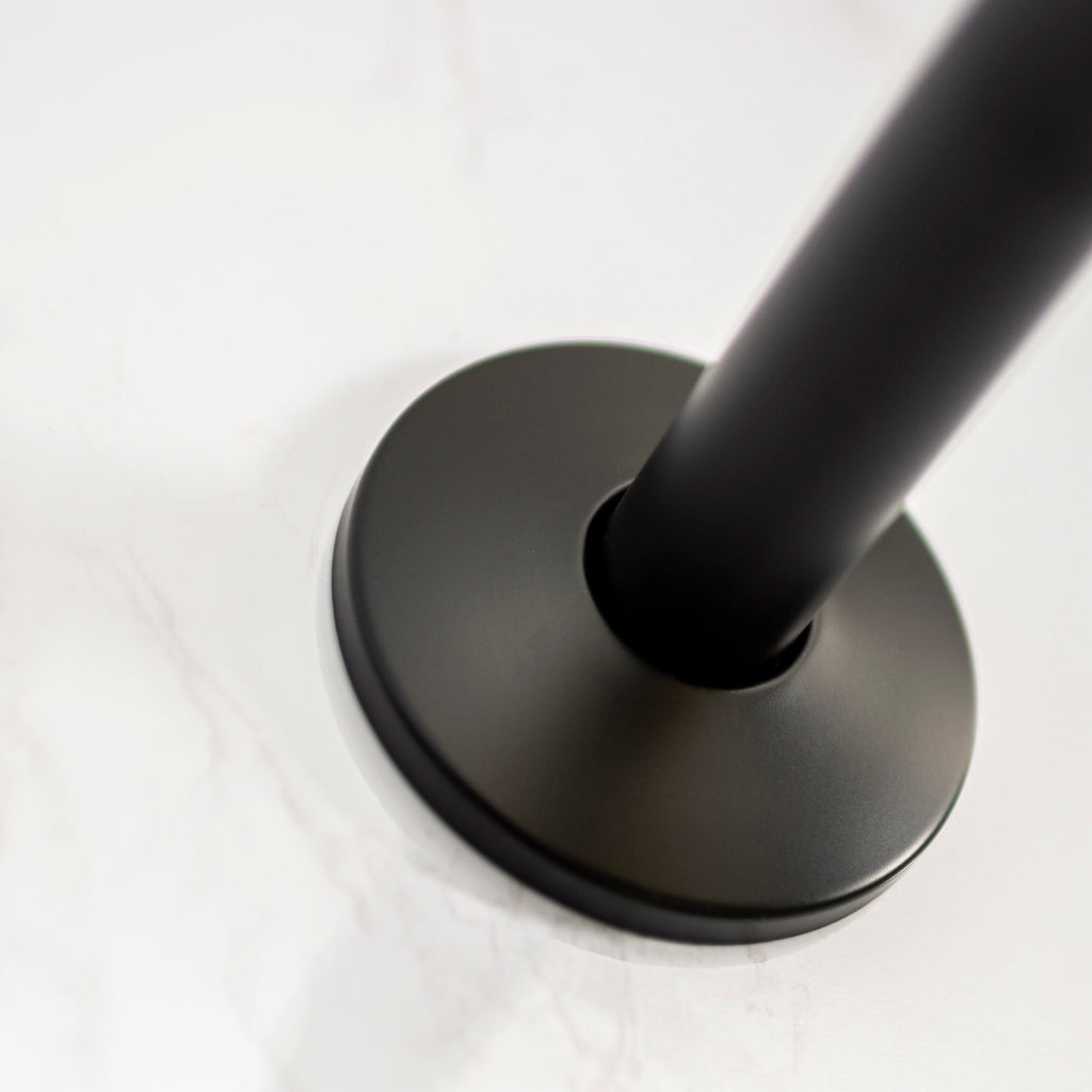 8 in. Stainless Steel Shower Head Extension Arm with Flange (Black Finish)