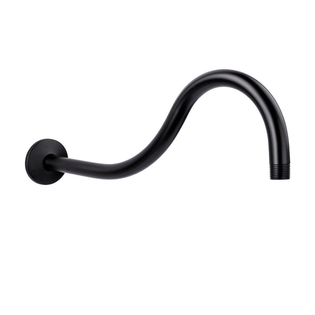 16 in. High-Arc Hook Shower Head Extension Arm (Black Finish)