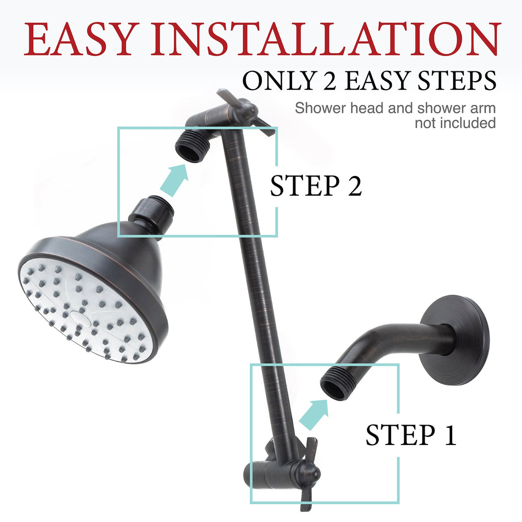 10 in. Solid Brass Shower Head Extension Arm (Oil-Rubbed Bronze Finish)