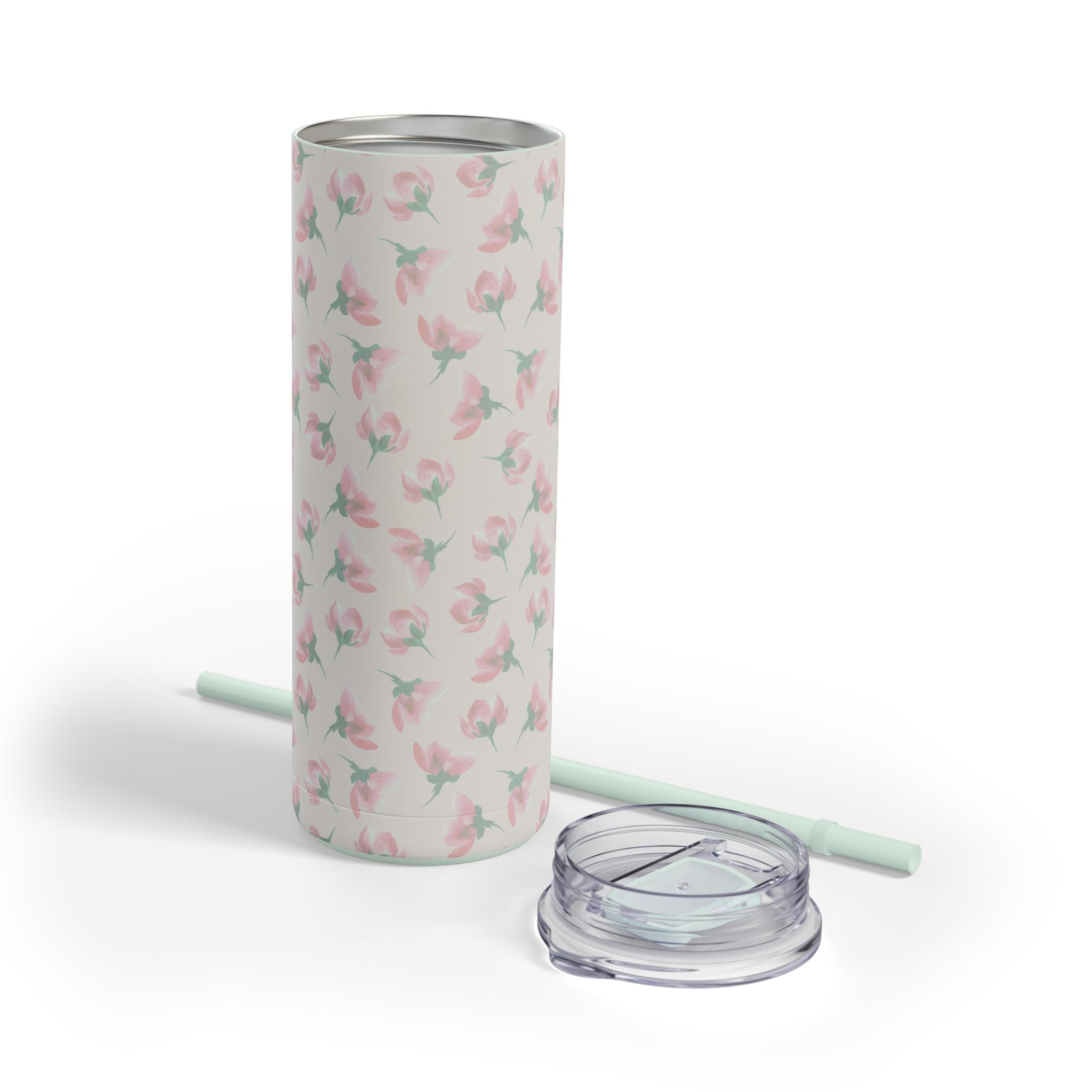 Customizable: Floral Pattern Tumbler, Personalized Gift for Coffee Lovers, Travel Mug for Women, Insulated Drinkware, Trendy Water Bottle