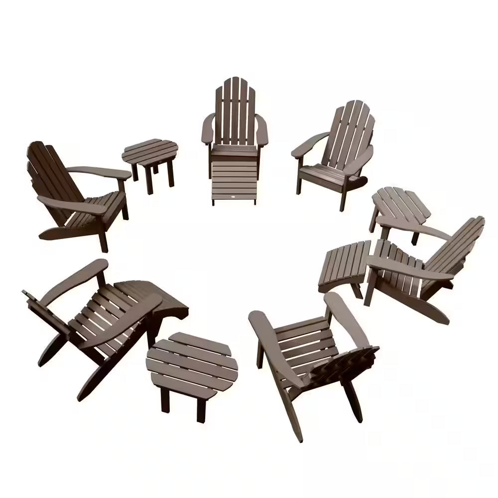 Classic Westport Weathered Acorn 12-Piece Adirondack Fire Pit Seating Set