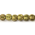 5mm Brass Stripe Stardust Rounds 8 inch 45 beads