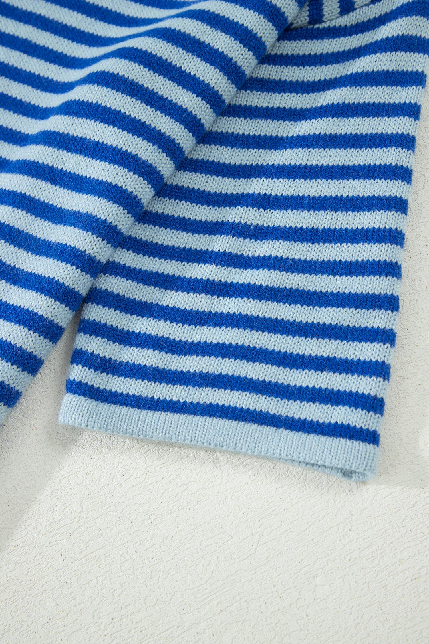 Stripe 3/4 Sleeve Button Down Knit Cardigan