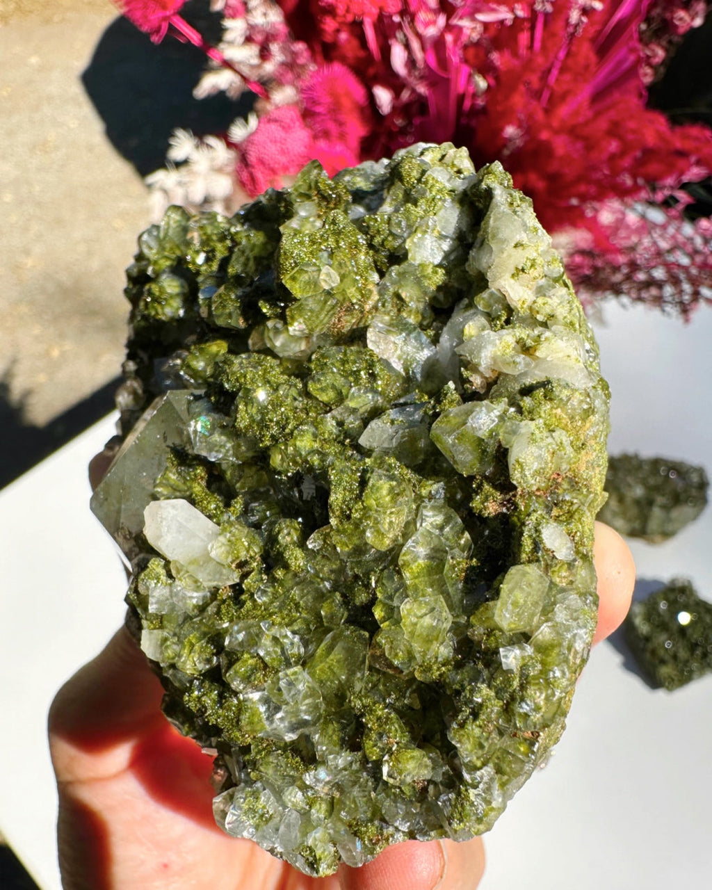 Epidote Quartz Cluster