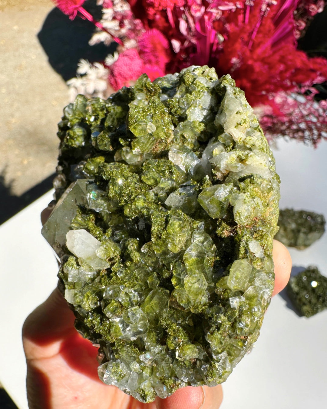 Epidote Quartz Cluster