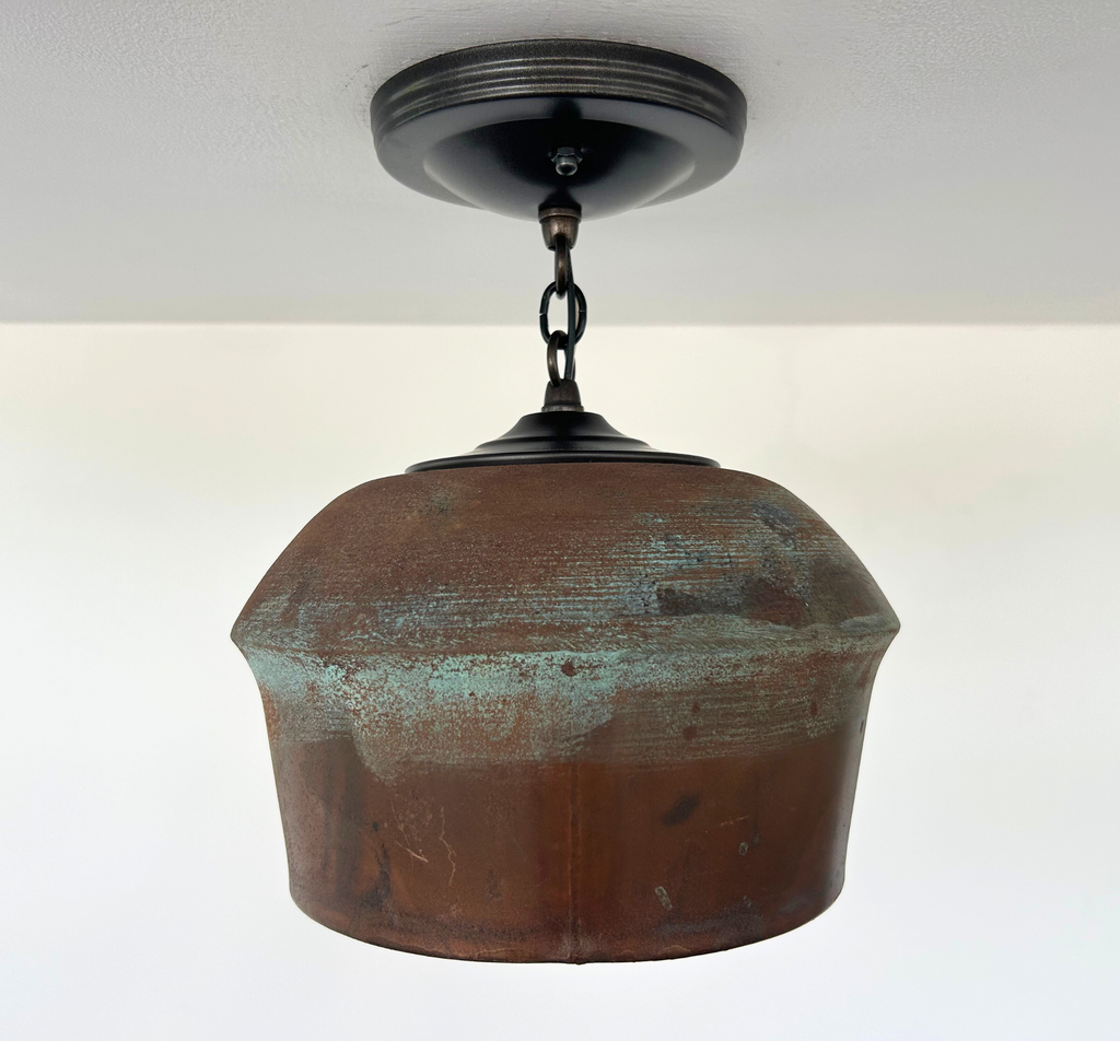 Modern Handcrafted Copper Pendant Light with Chain | 8.5"