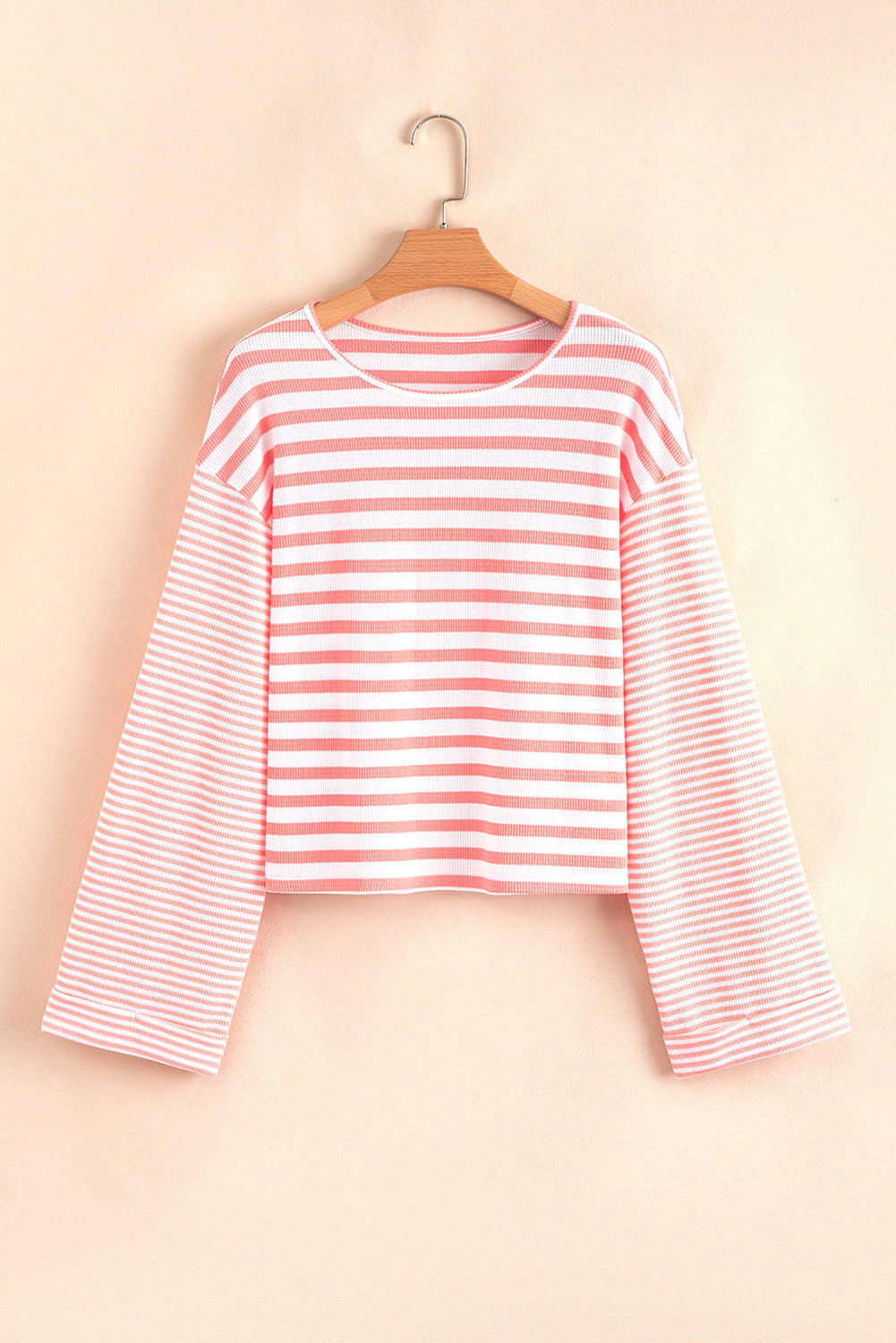 Lilly Textured Contrast Dropped Long Sleeve Top
