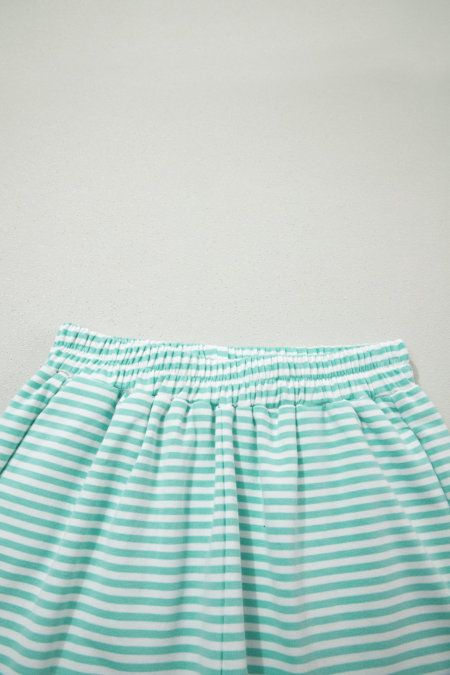 Stripe Oversized Mock Neck Sweatshirt & Shorts Set