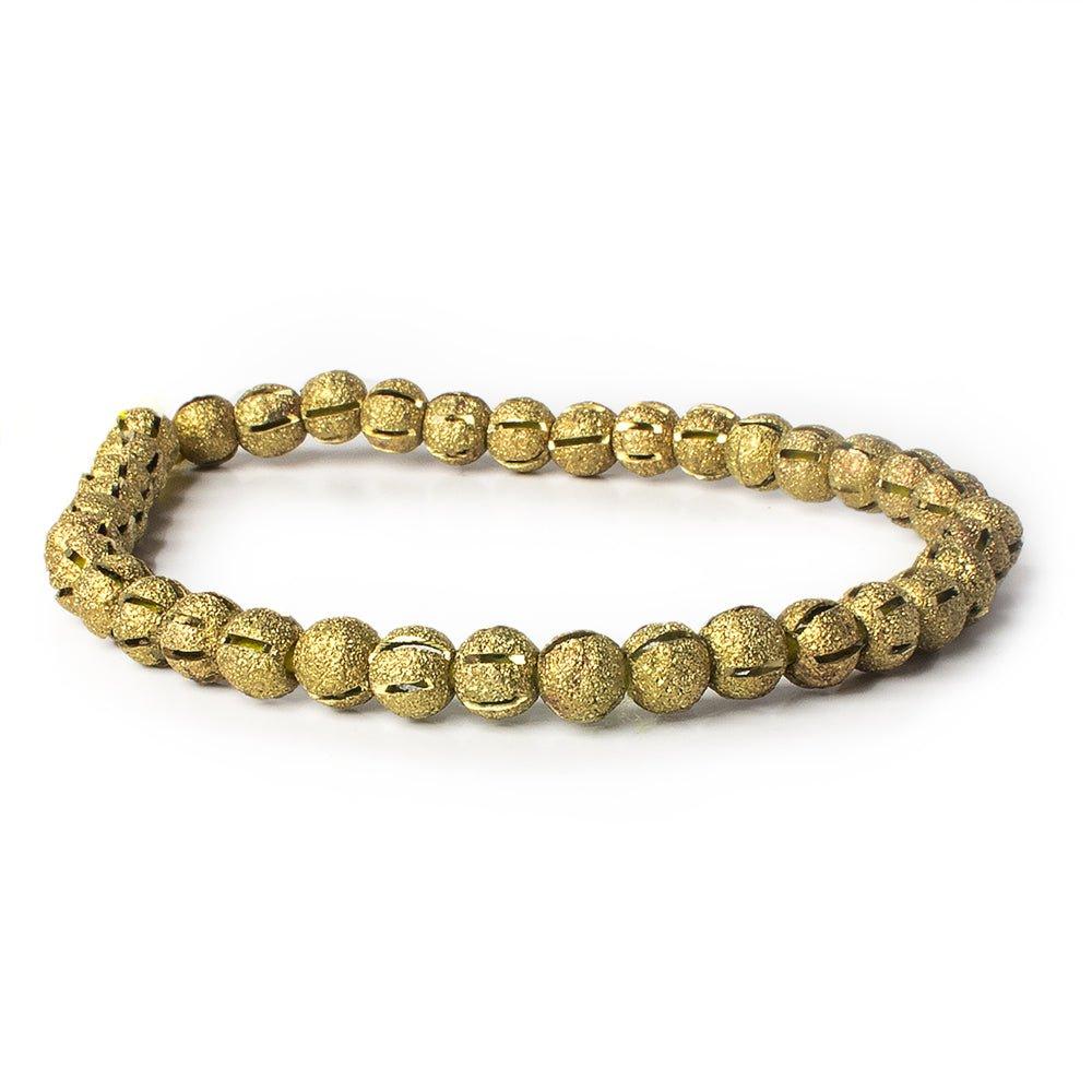 6mm Brass Stripe Stardust Rounds 8 inch 35 beads
