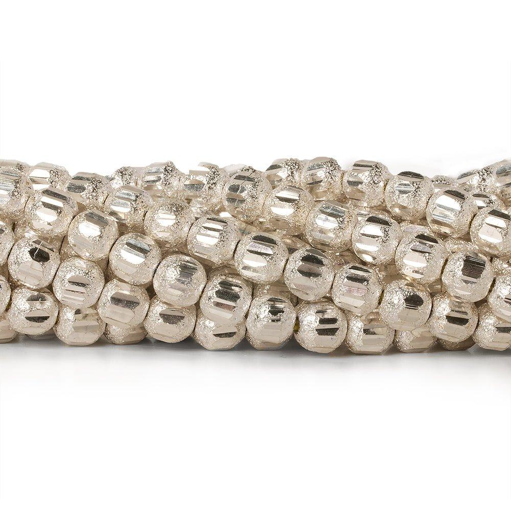 5mm Sterling Silver Plated Brass Stardust Rounds 8 inch 42 beads