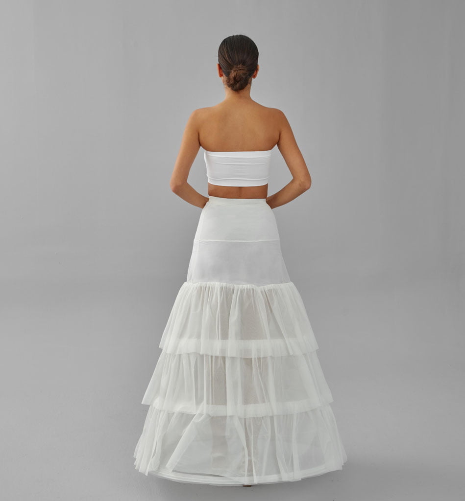 Mermaid Wedding Dress Underskirt, White Petticoat Skirt