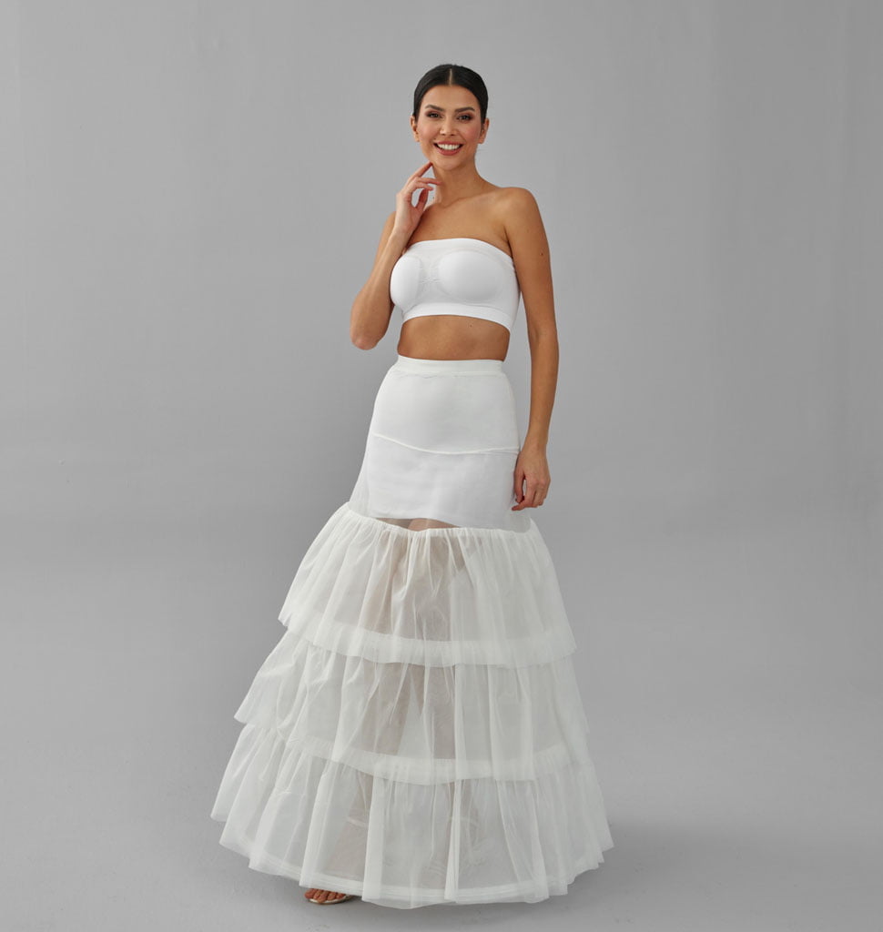 Mermaid Wedding Dress Underskirt, White Petticoat Skirt